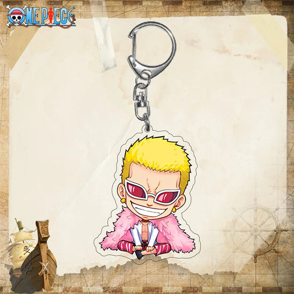 One Piece Donquixote Doflamingo Chibi Acrylic Keyring Keychain