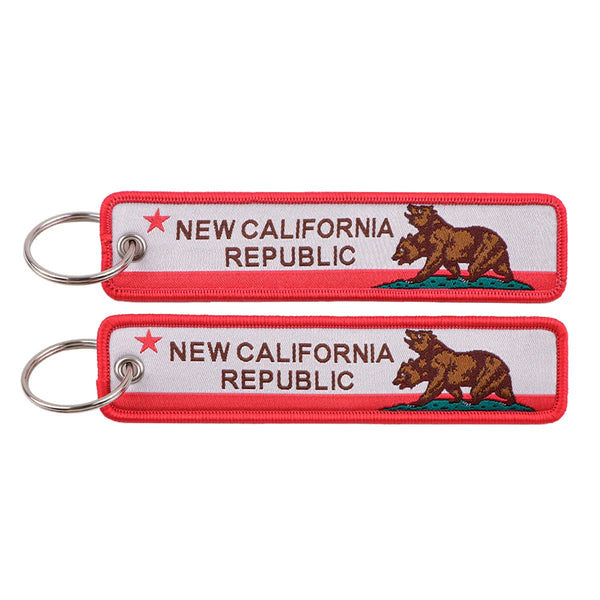 New California Republic Embroidered Keyring Keychain
