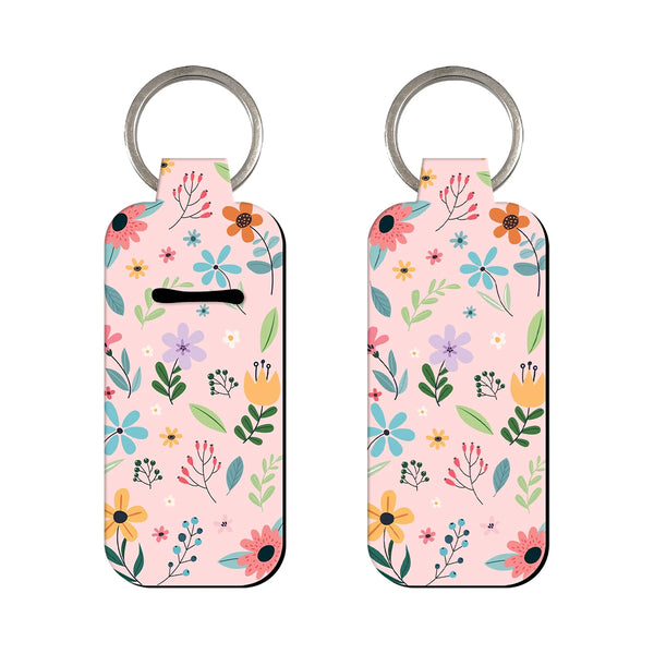 Nature Pink Shrubs Lipstick Holder Keychain