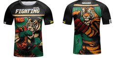 Kid's Tiger 'Fighting' Elite Short Sleeve Compression Rashguard