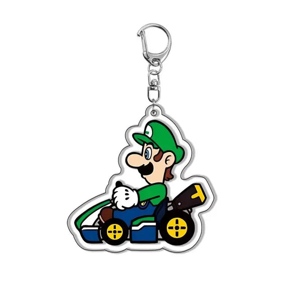 Super Mario Bros Luigi Mario Kart Acrylic Keyring Keychain