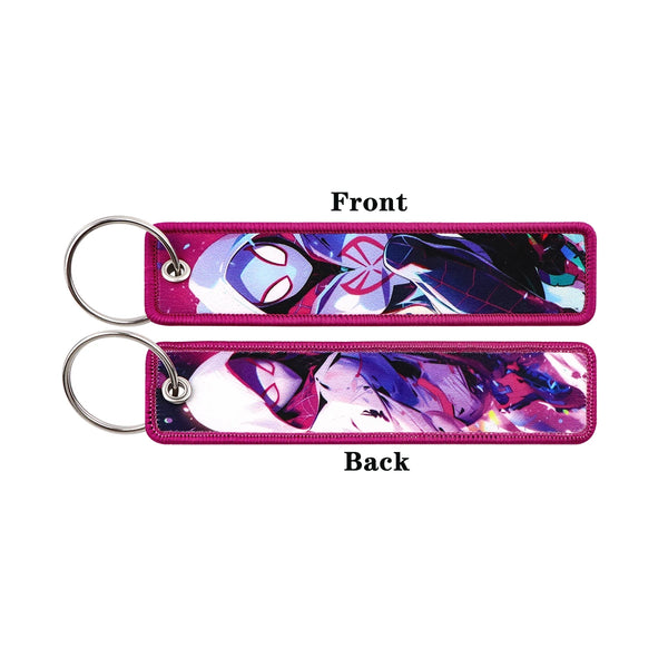 Ghost-Spider Spider-Gwen Embroidered Keyring Keychain