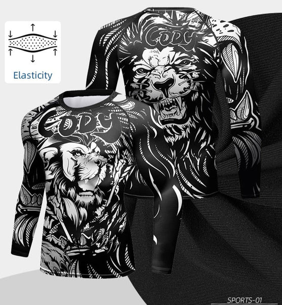 Kid's Lion 'King of the Pride' Elite Long Sleeve Rashguard
