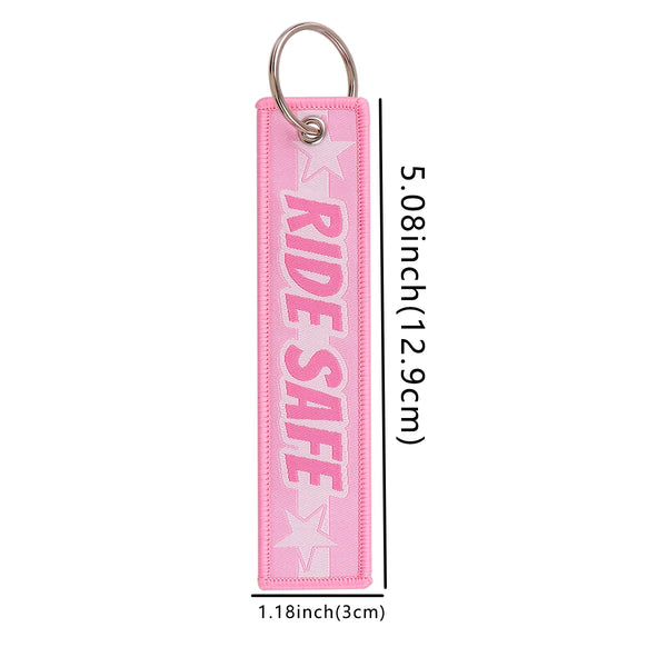 I Love 'Mom' Embroidered Keyring Keychain