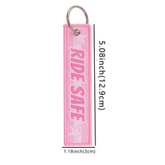 I Love 'Mom' Embroidered Keyring Keychain