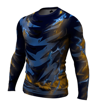 Dragon Ball Z BJJ Rash Guard Compression Battle Damaged Super Saiyan 2 Goku Premium Long Sleeve Rashguard