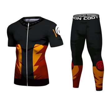 BJJ Rash Guard Naruto Elite Short Sleeve Compression Rash Guard Set BJJ Rash Guard Naruto Elite Short Sleeve