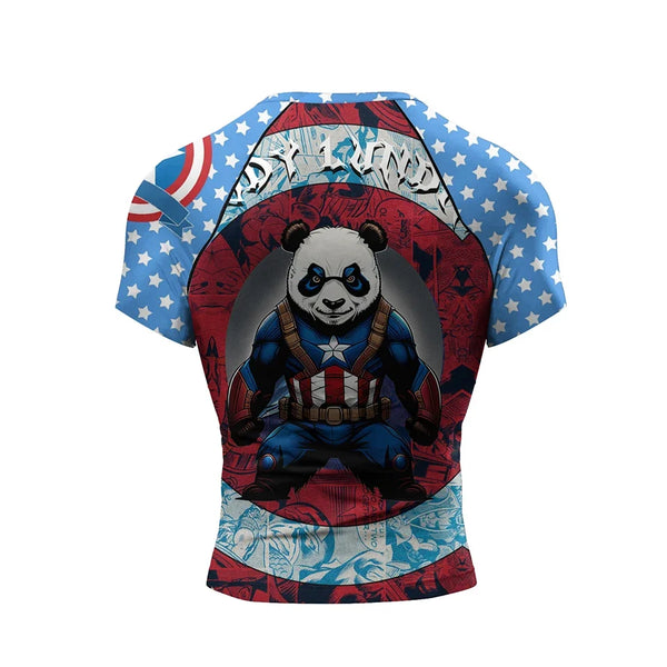Panda Compression 'Captain America Panda' Short Sleeve Rashguard