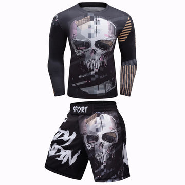 Castle Skull Compression Long Sleeve 2 Piece Set Compression Castle Skull Compression Long Sleeve 2 Piece Set