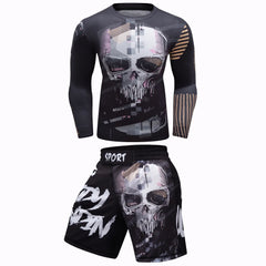Skull Compression 'Castle' Long Sleeve 2 Piece Compression Set