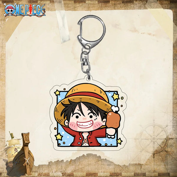 One Piece Luffy Munching Chibi Acrylic Keyring Keychain