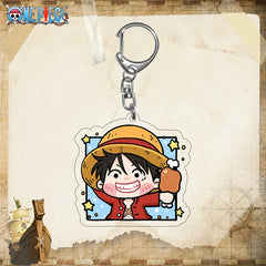 One Piece Luffy Munching Chibi Acrylic Keyring Keychain