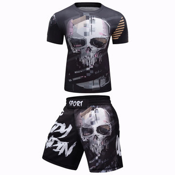 Skull Short Sleeve Castle 2 Piece Compression Set Compression