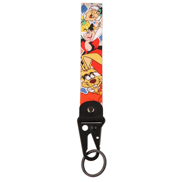 Alice in Wonderland 'Rabbit and Pals' Wrist Lanyard Keyring Clip Keychain
