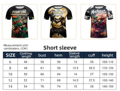 Kid's Tiger 'Fighting' Elite Short Sleeve Compression Rashguard