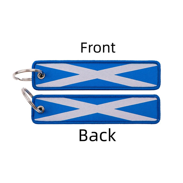 Scotland Flag Embroidered Keyring Keychain