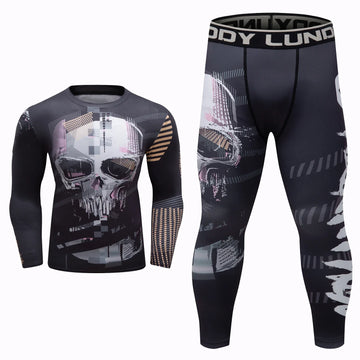 Castle Skull Compression Long Sleeve 2 Piece Compression Set