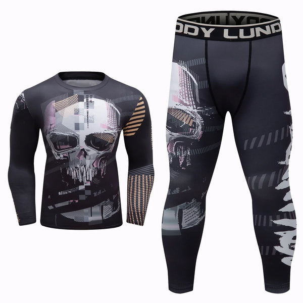 Skull Compression 'Castle' Long Sleeve 2 Piece Compression Set