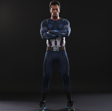 Captain America Compression Rashguard Set Captain America Compression Rashguard Set