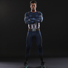 Captain America Compression Rashguard Set