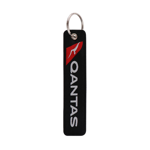 Airline  Tag 'Qantas Airways' Embroidered Keyring Keychain