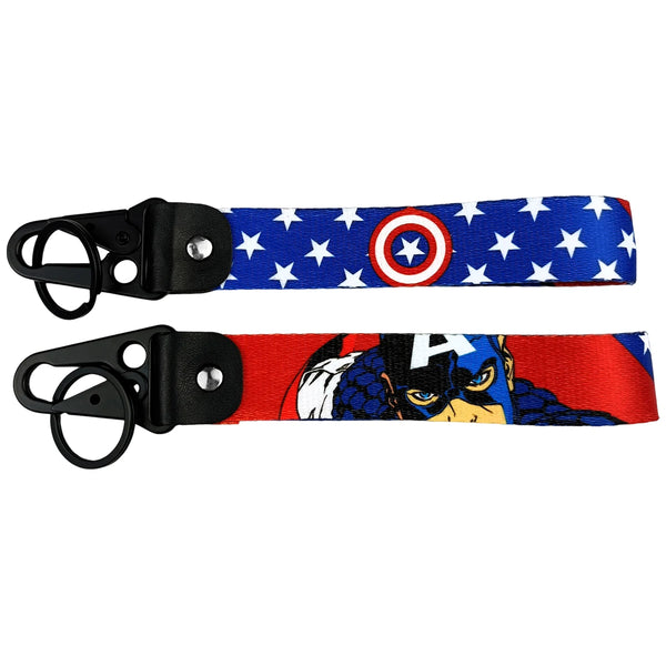 Captain America Wrist Lanyard Keyring Clip Keychain
