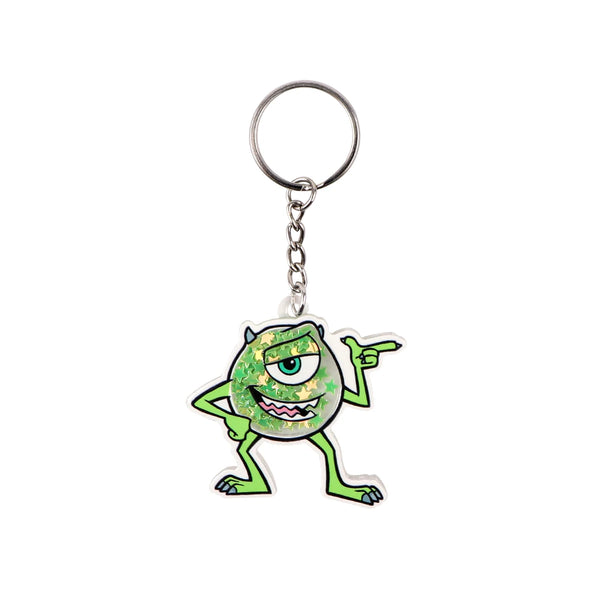 Monsters Inc Mike Wazowski Glitter Star Acrylic Keyring Keychain