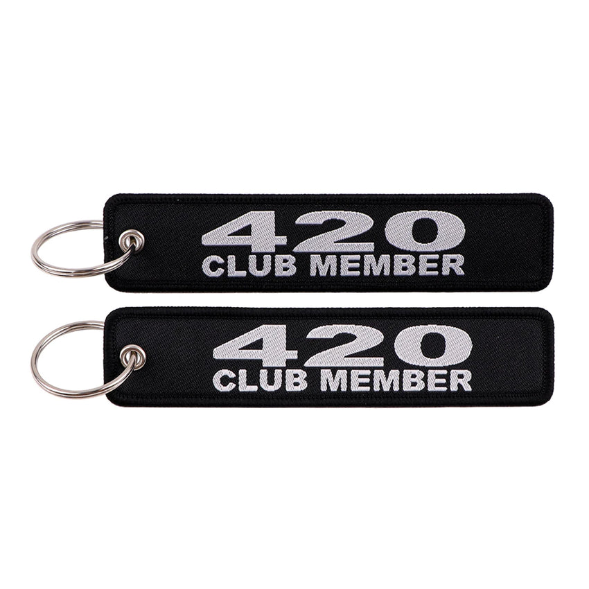 420 Club Member Embroidered Keyring Keychain