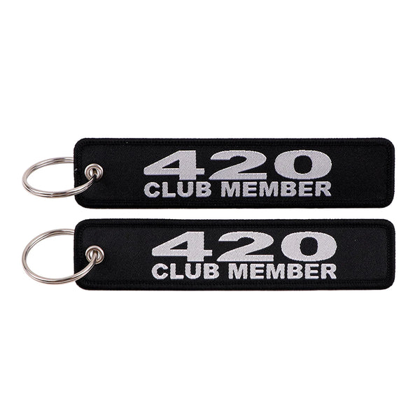 420 Club Member Embroidered Keyring Keychain
