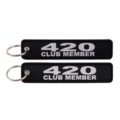 420 Club Member Embroidered Keyring Keychain
