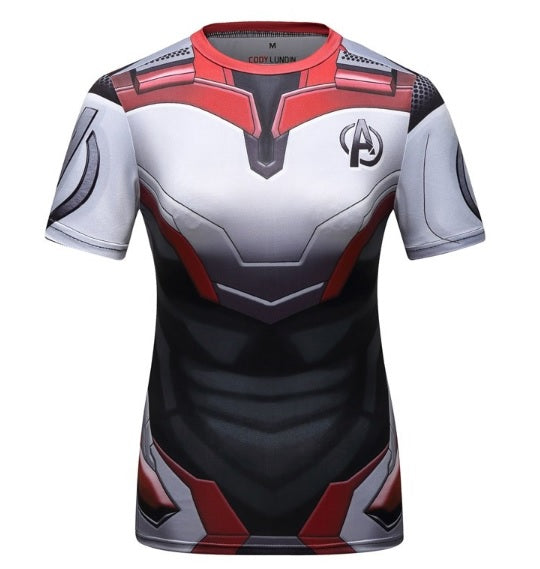Women's Avengers End Game 'Quantum Realm Suit' Elite Short Sleeve Compression Rashguard