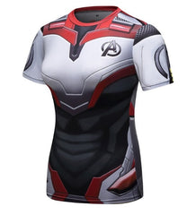 Women's Avengers End Game 'Quantum Realm Suit' Elite Short Sleeve Compression Rashguard