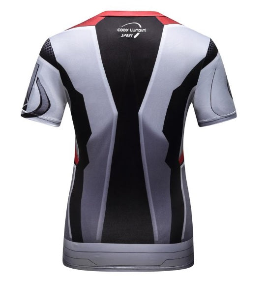 Women's Avengers End Game 'Quantum Realm Suit' Elite Short Sleeve Compression Rashguard