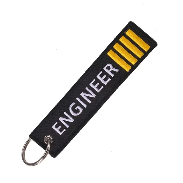 Aviation 'Engineer' Embroidered Keyring Keychain