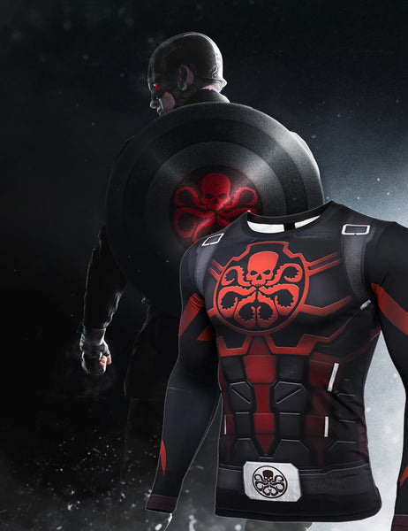 Captain America Steve Rogers 'Agent of Hydra' Premium Long Sleeve Compression Rash Guard