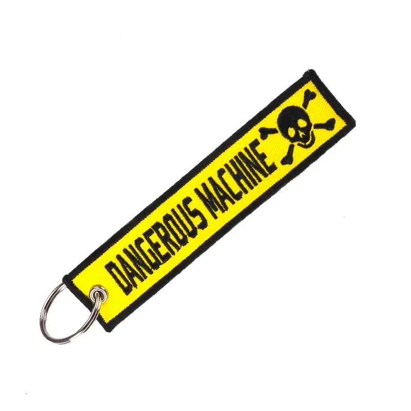 Aviation 'Dangerous Machine' Embroidered Keyring Keychain