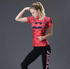 Batman Pink Onyx Women's Short Sleeve Rashguard-RashGuardStore