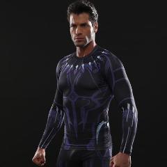 Black Panther 'Civil War' Compression Long Sleeve Rashguard-RashGuardStore
