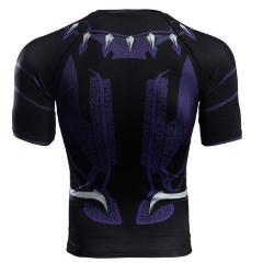 Black Panther 'Civil War' Compression Short Sleeve Rashguard-RashGuardStore