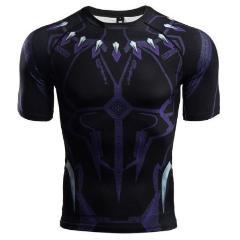 Black Panther 'Civil War' Compression Short Sleeve Rashguard-RashGuardStore