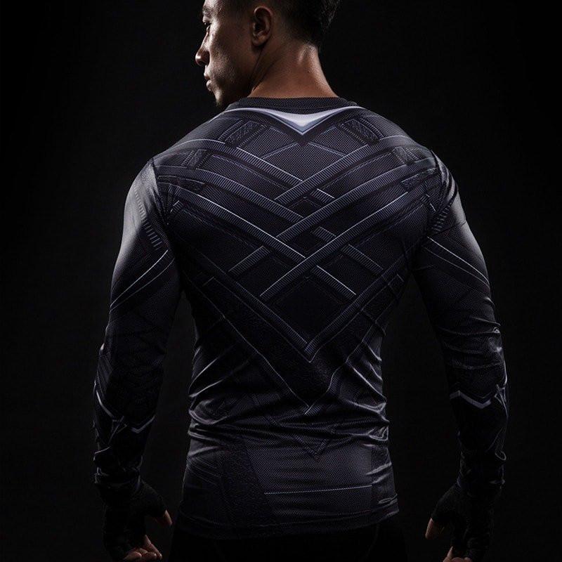 Black Panther Compression Long Sleeve Rashguard-RashGuardStore