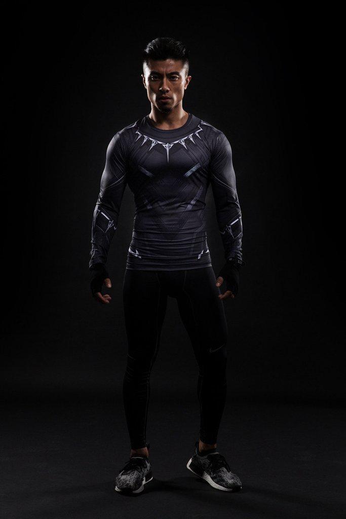 Black Panther Compression Long Sleeve Rashguard-RashGuardStore