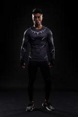 Black Panther Compression Long Sleeve Rashguard-RashGuardStore