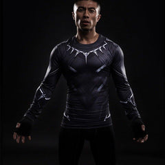 Black Panther Compression Long Sleeve Rashguard-RashGuardStore