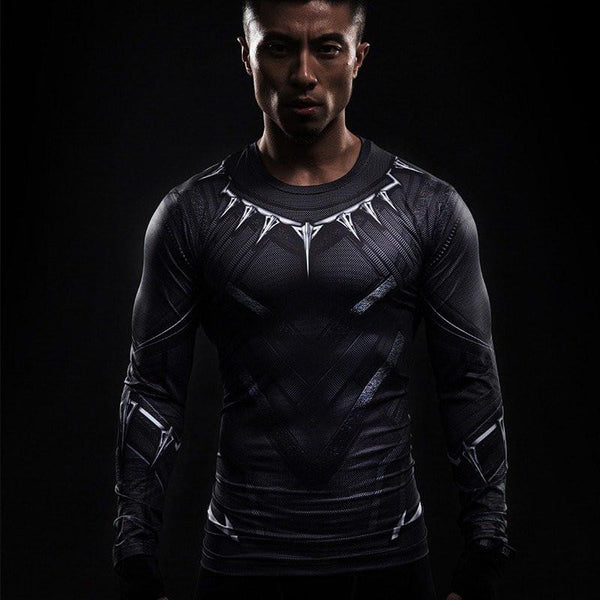 Black Panther Compression Long Sleeve Rashguard-RashGuardStore