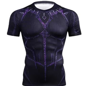 Black Panther King T'Challa Compression Short Sleeve Rashguard