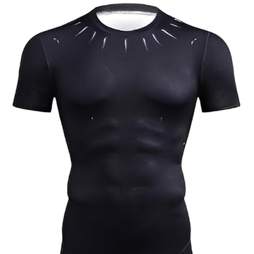 Infinity War Black Panther King T'Challa Compression Short Sleeve Rashguard