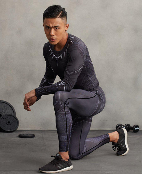 Black Panther Men'S Compression Leggings Grappling Spats-RashGuardStore