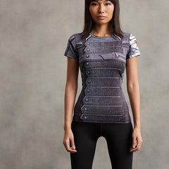 Buck "Winter Soldier" Women's Compression Short Sleeve Rashguard-RashGuardStore