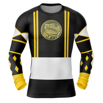 Kids Power Rangers 'Black Ranger | Frog | Ninjetti' Long Sleeve Compression  Rashguard